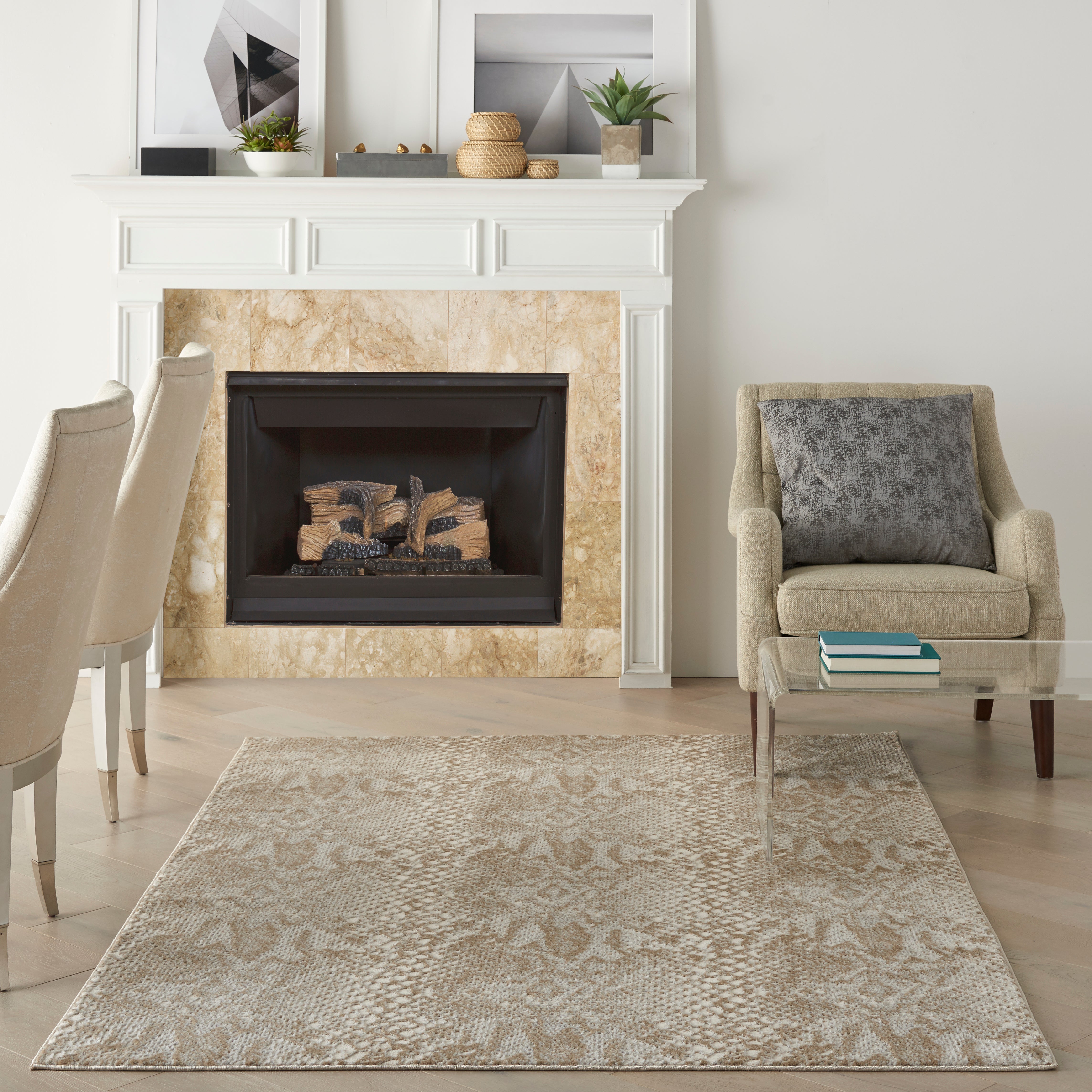 Nourison Solace SLA06 Ivory/Beige Large Rectangle Rug